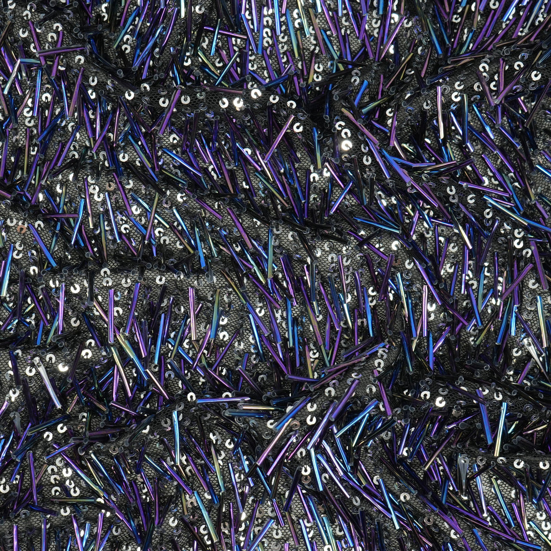 Gleam Beaded with Sequins Stretch Mesh Fabric | Blue Moon Fabrics