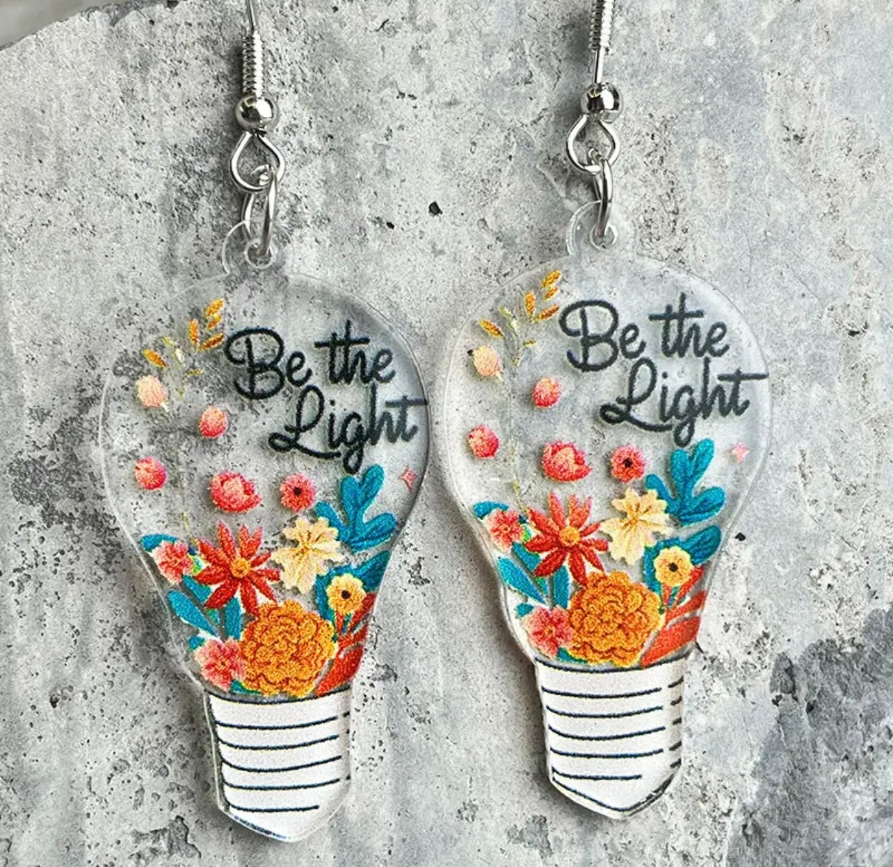 Acrylic Be the Light Earrings