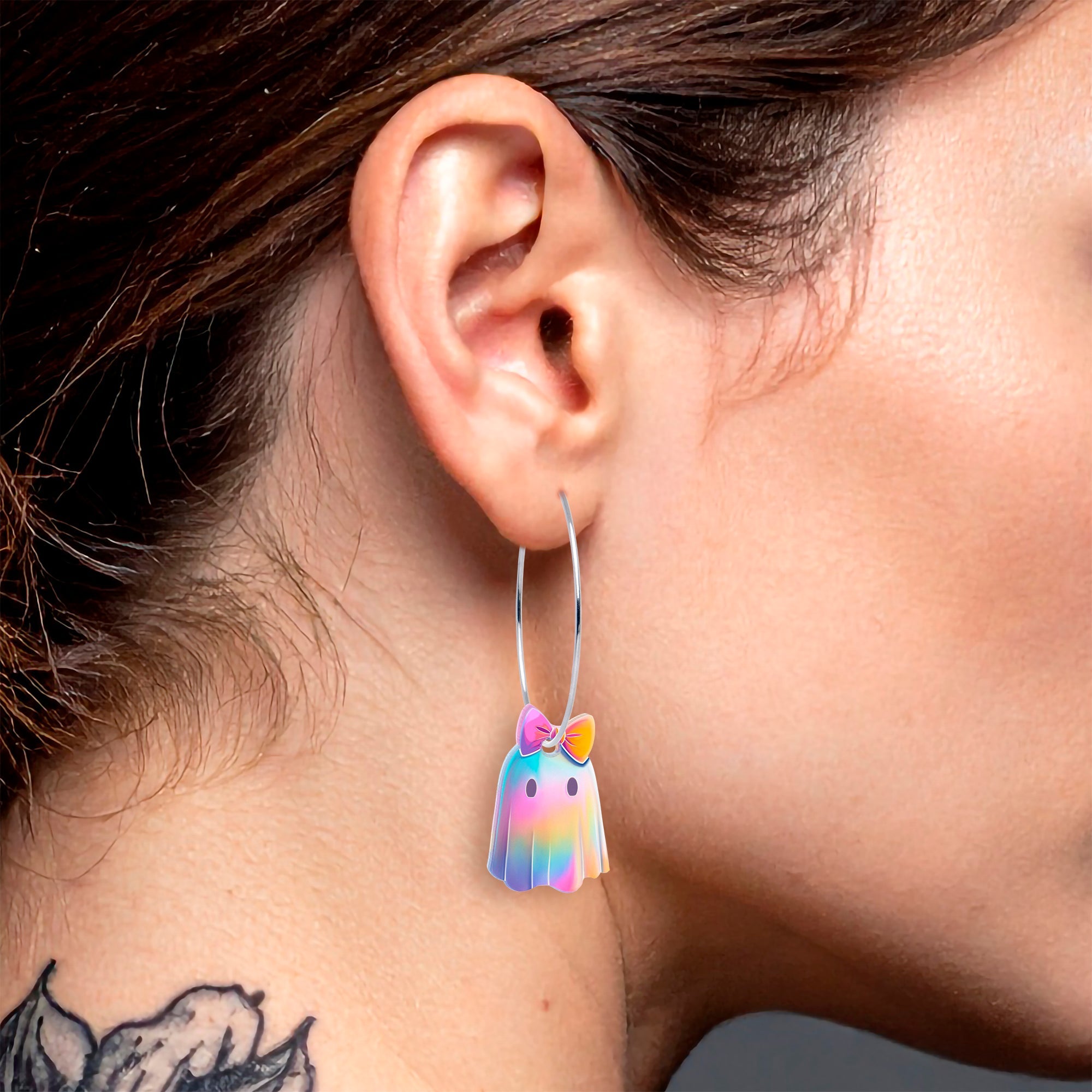 Ghost Girl Hoop Earrings by Onyx O