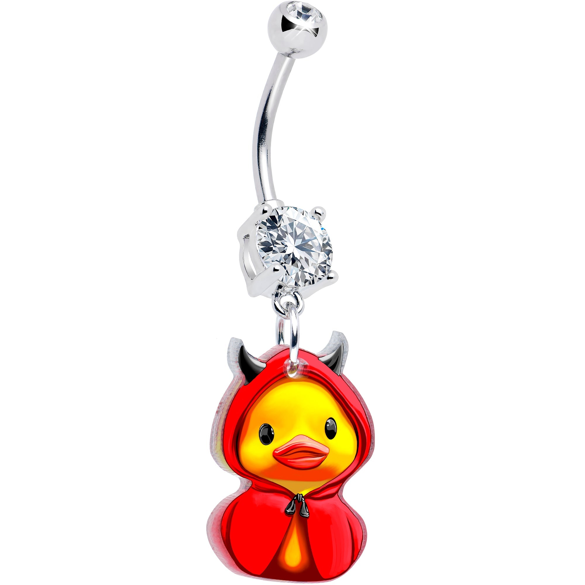 Hot Litle Devil Duck Dangle Belly Ring by Onyx O     matches Little Devil Earring