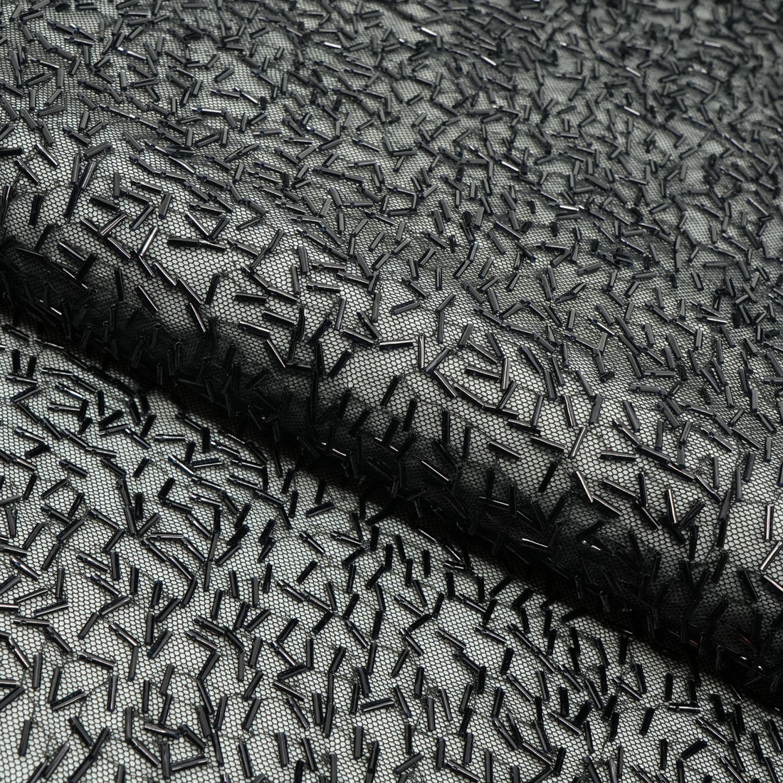 Dazzle Beaded Stretch Mesh Fabric | Blue Moon Fabrics