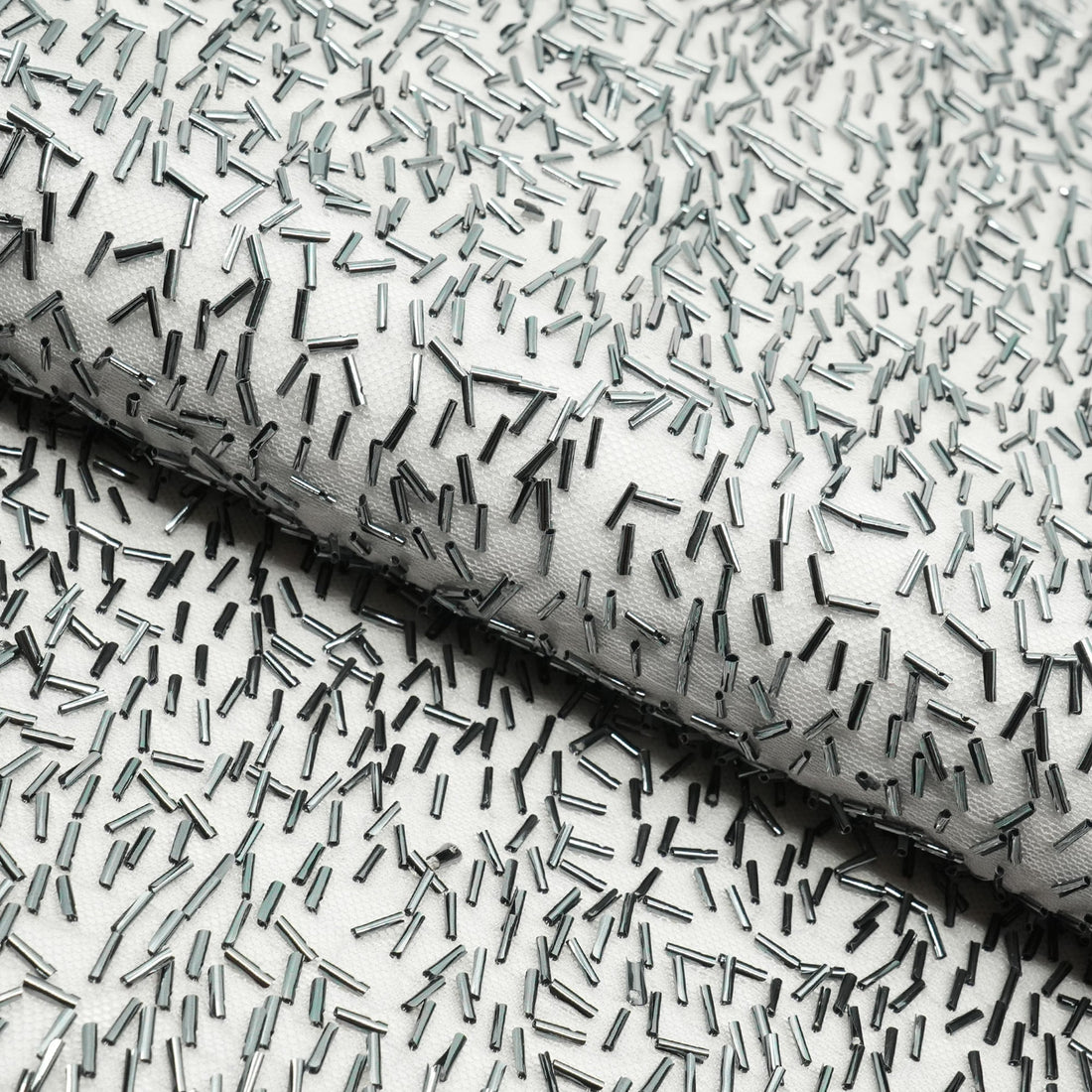 Dazzle Beaded Stretch Mesh Fabric | Blue Moon Fabrics
