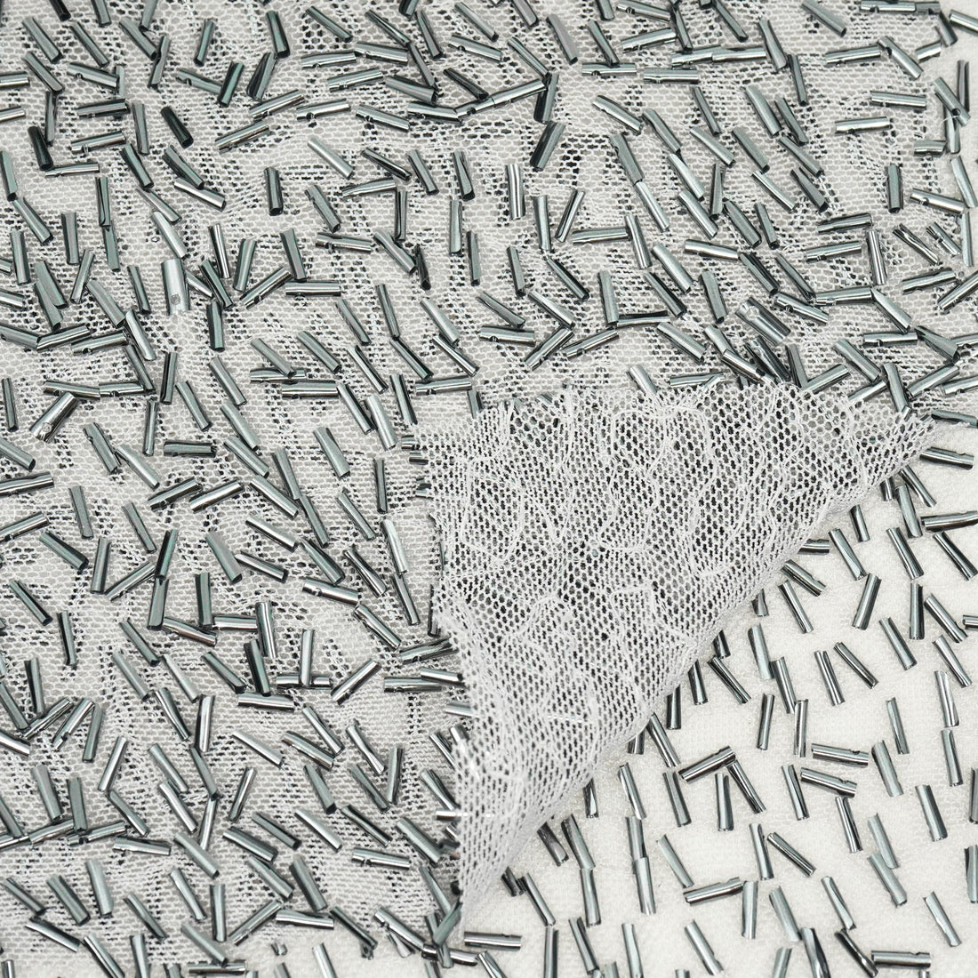 Dazzle Beaded Stretch Mesh Fabric | Blue Moon Fabrics