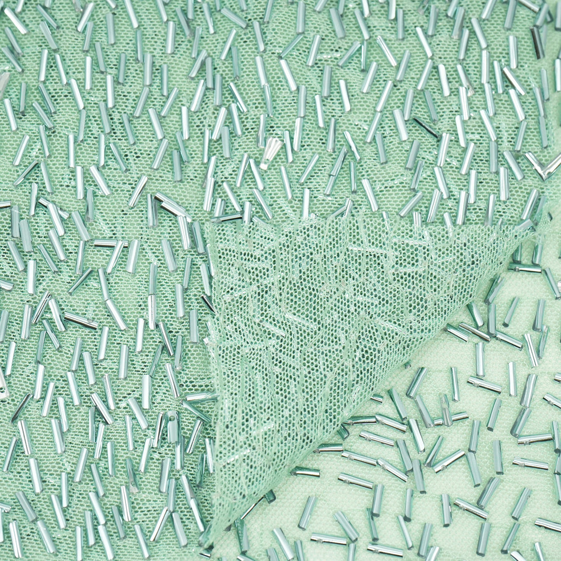 Dazzle Beaded Stretch Mesh Fabric | Blue Moon Fabrics