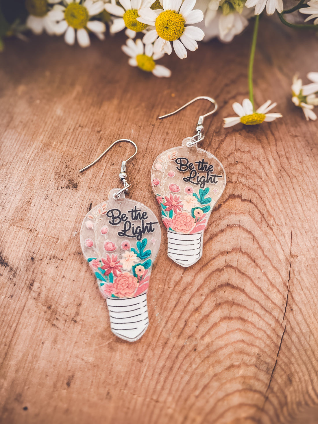 Acrylic Be the Light Earrings