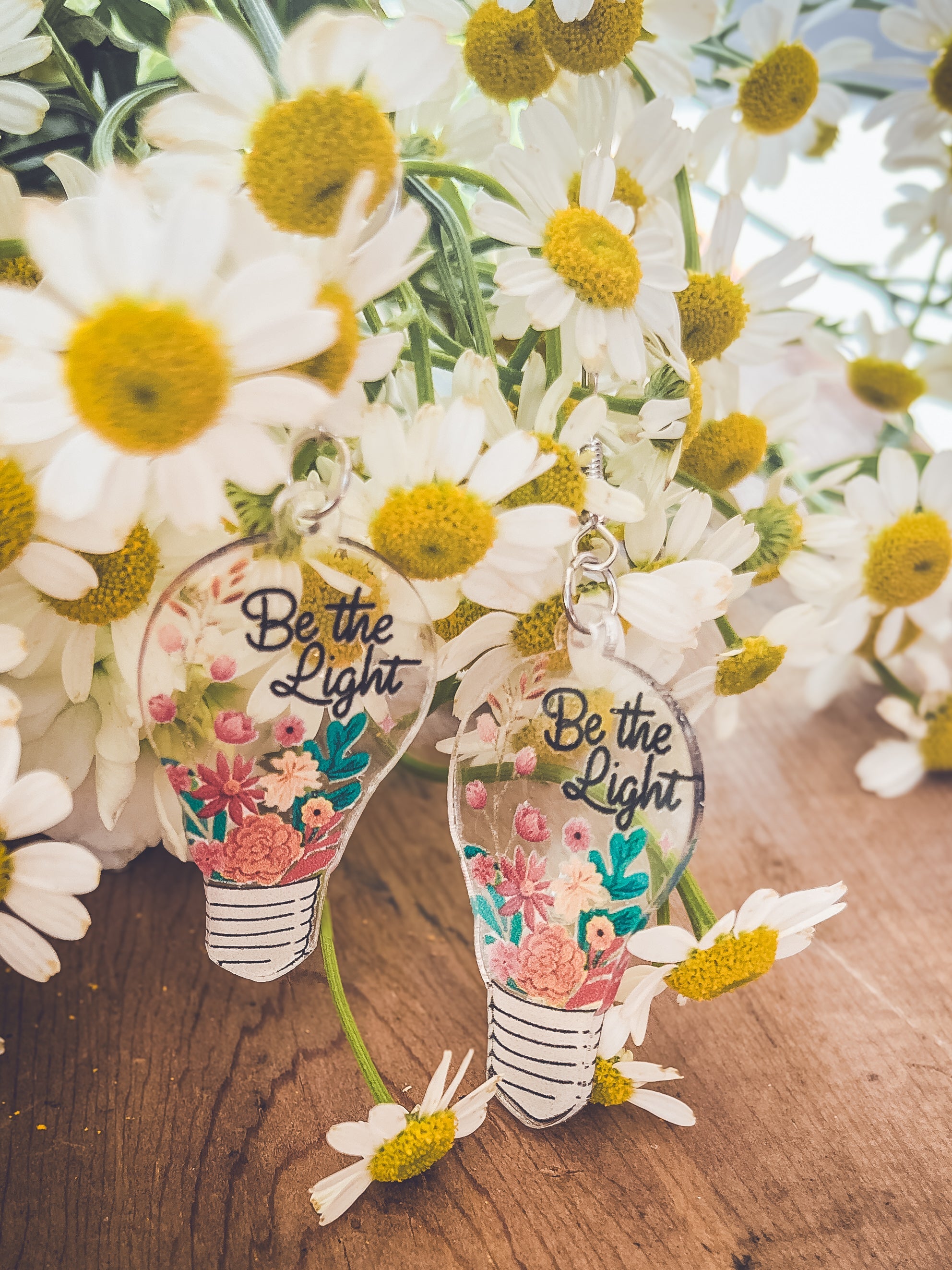 Acrylic Be the Light Earrings