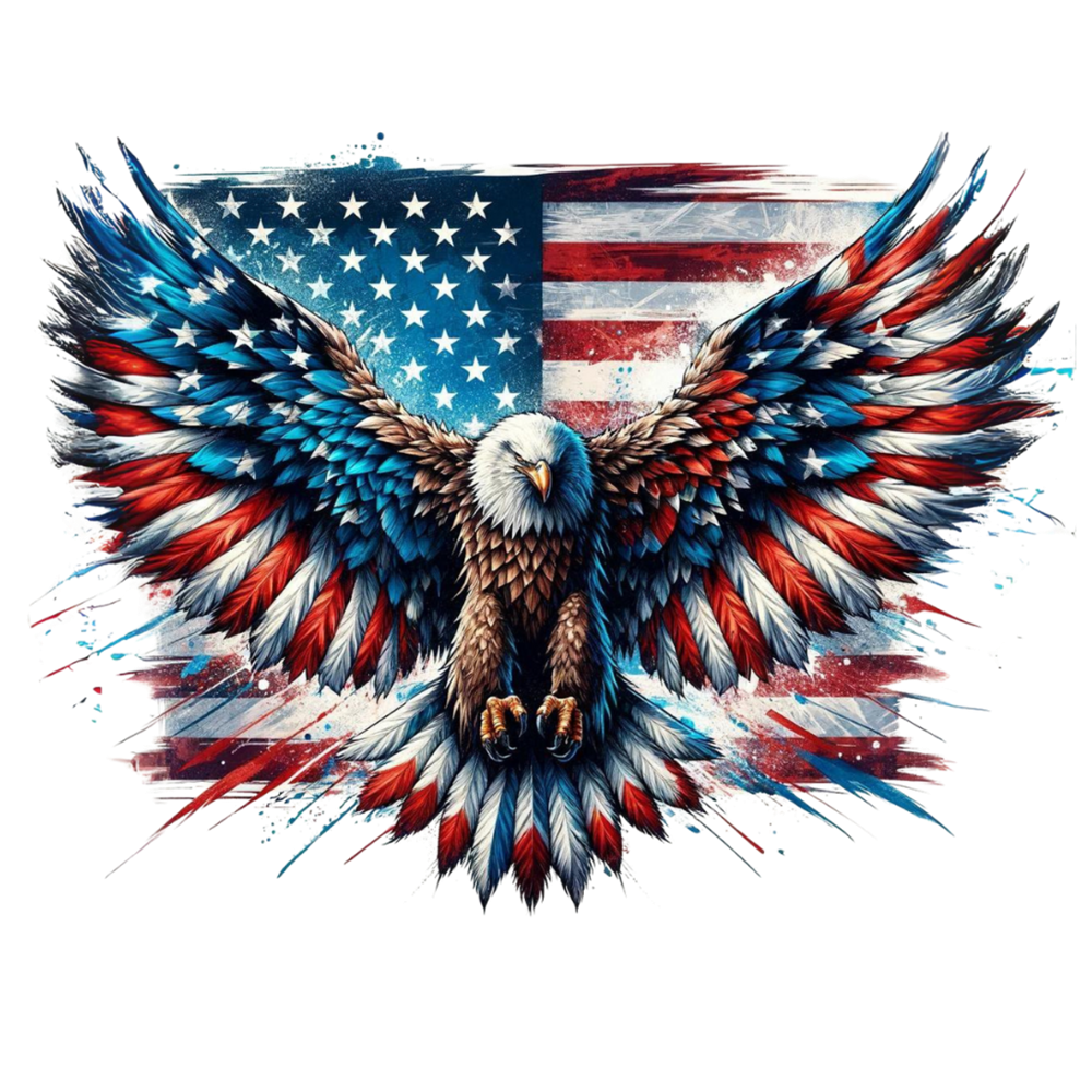 Eagle USA Flag Fabric Panel