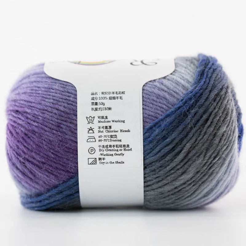 Rainbow Wool Yarn for Crochet Knitting Scarves and Sweater Crafts