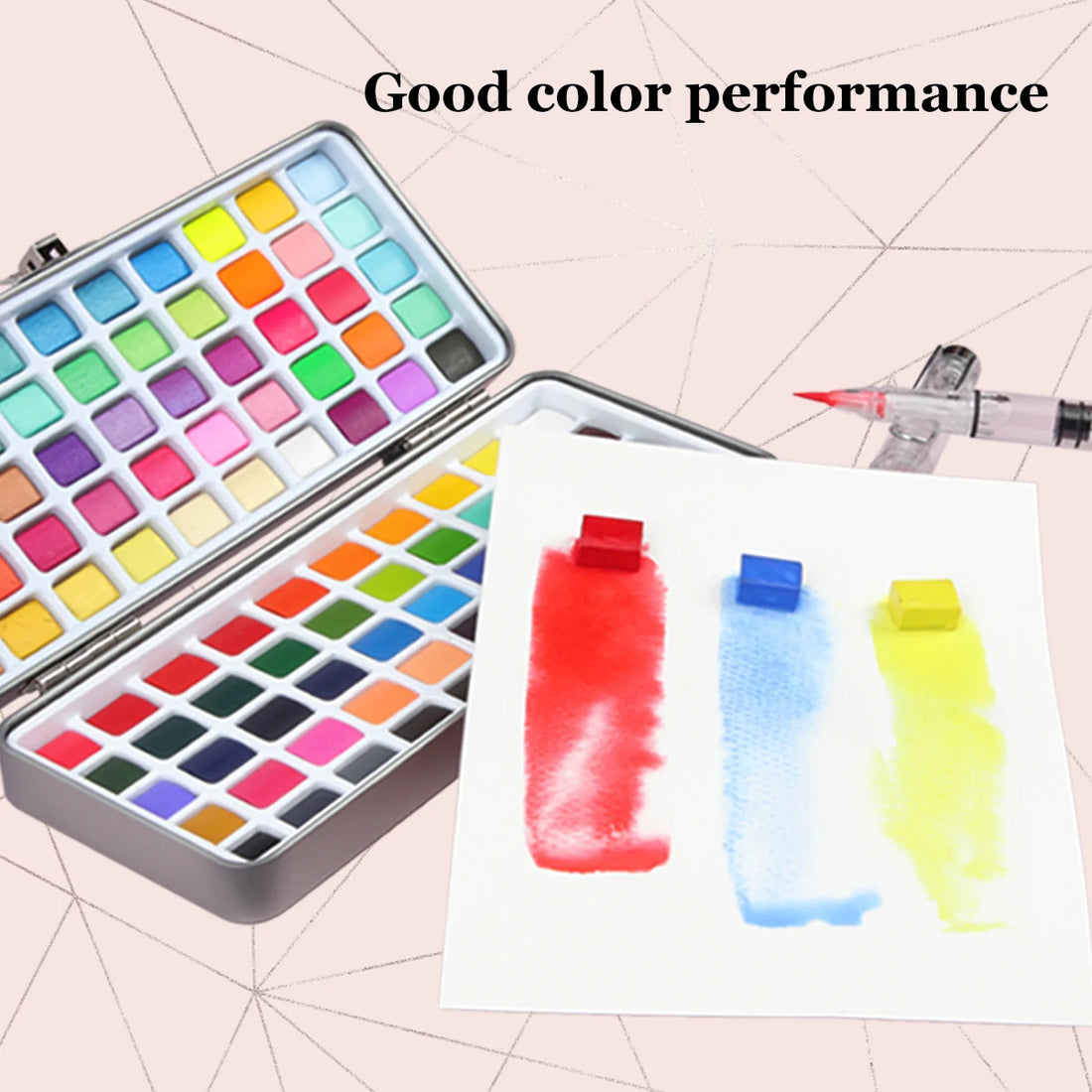 Seamiart Solid Watercolor Paint Set with Glitter Neon Art Colors