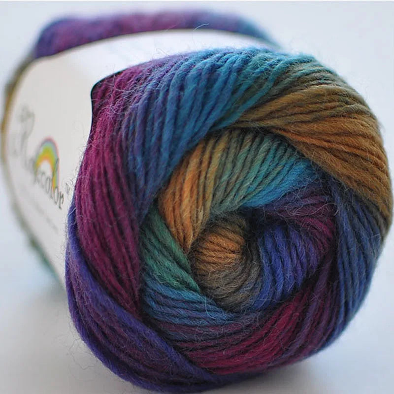 Rainbow Wool Yarn for Crochet Knitting Scarves and Sweater Crafts