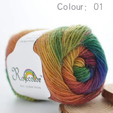 Rainbow Wool Yarn for Crochet Knitting Scarves and Sweater Crafts