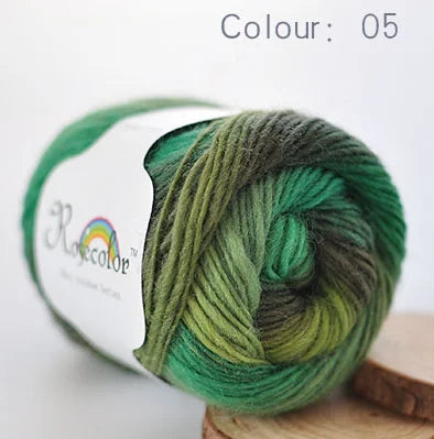 Rainbow Wool Yarn for Crochet Knitting Scarves and Sweater Crafts