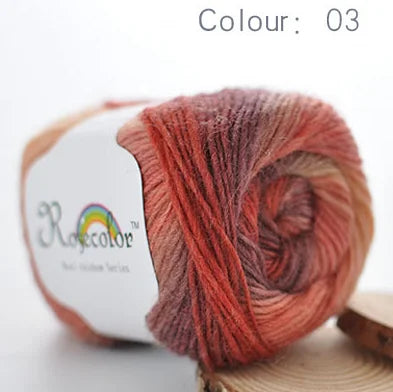 Rainbow Wool Yarn for Crochet Knitting Scarves and Sweater Crafts