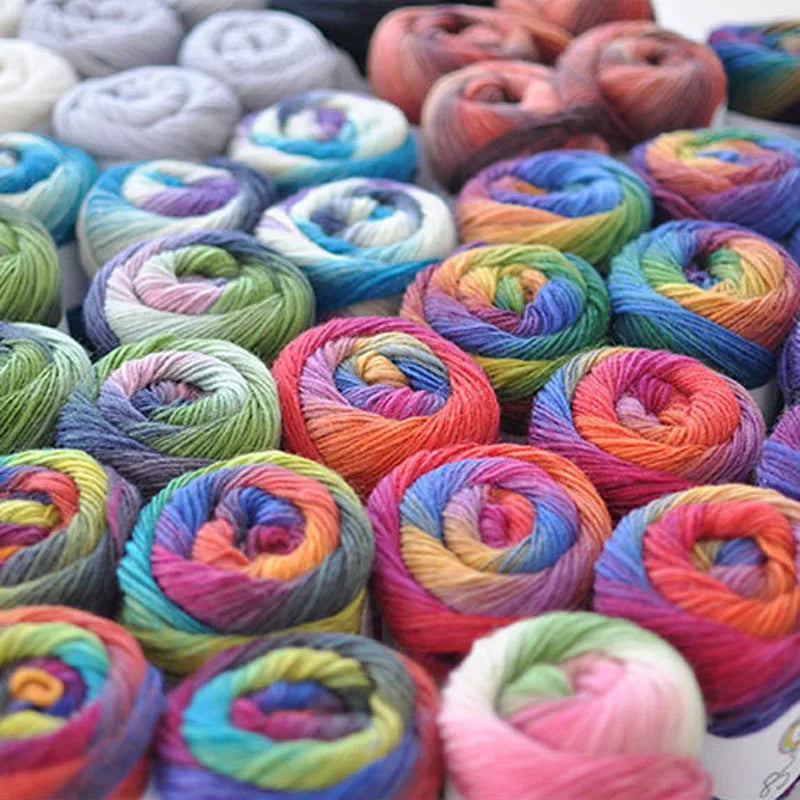 Rainbow Wool Yarn for Crochet Knitting Scarves and Sweater Crafts