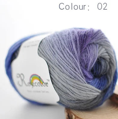 Rainbow Wool Yarn for Crochet Knitting Scarves and Sweater Crafts