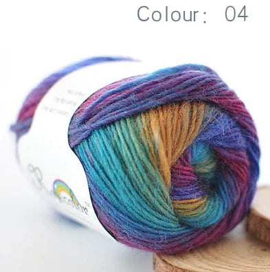 Rainbow Wool Yarn for Crochet Knitting Scarves and Sweater Crafts