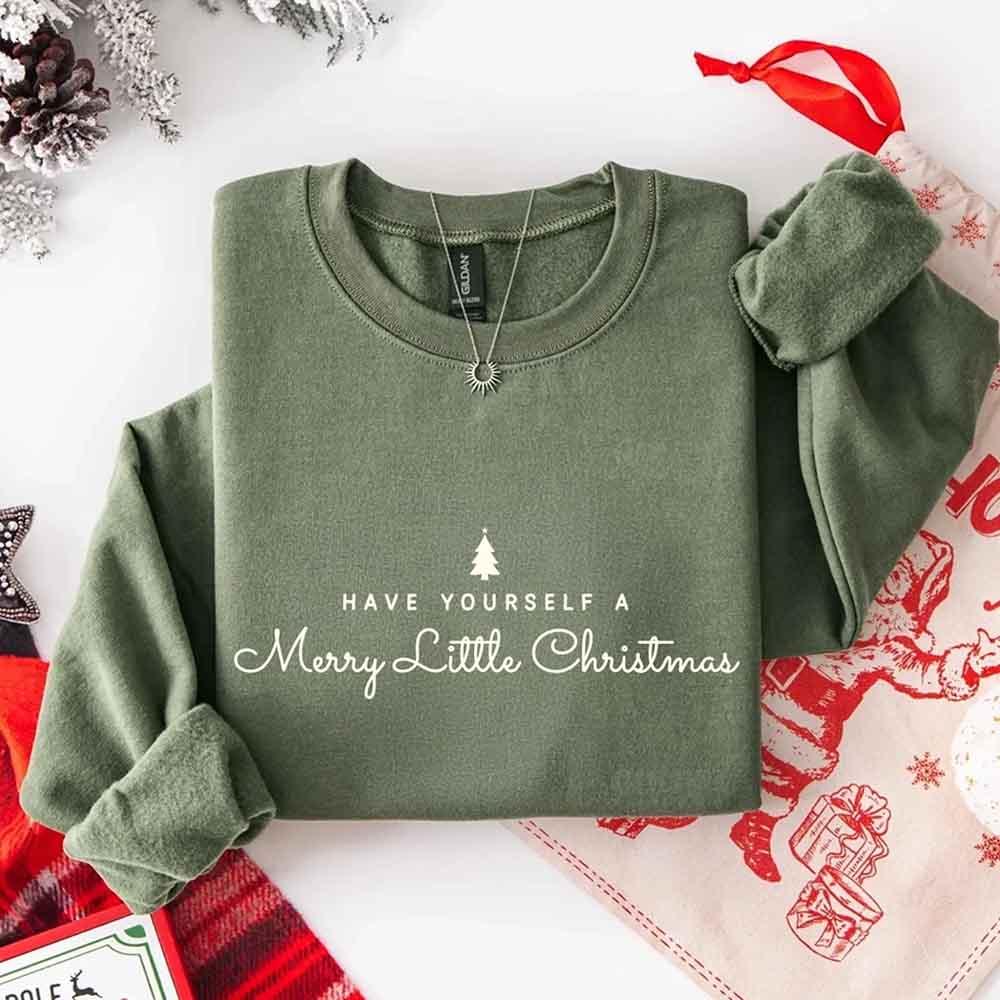 ftHave Yourself a Merry Christmas Sweatshirt Holiday Crew Neck Gi