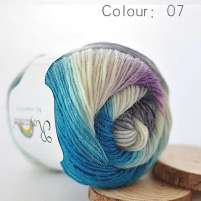 Rainbow Wool Yarn for Crochet Knitting Scarves and Sweater Crafts