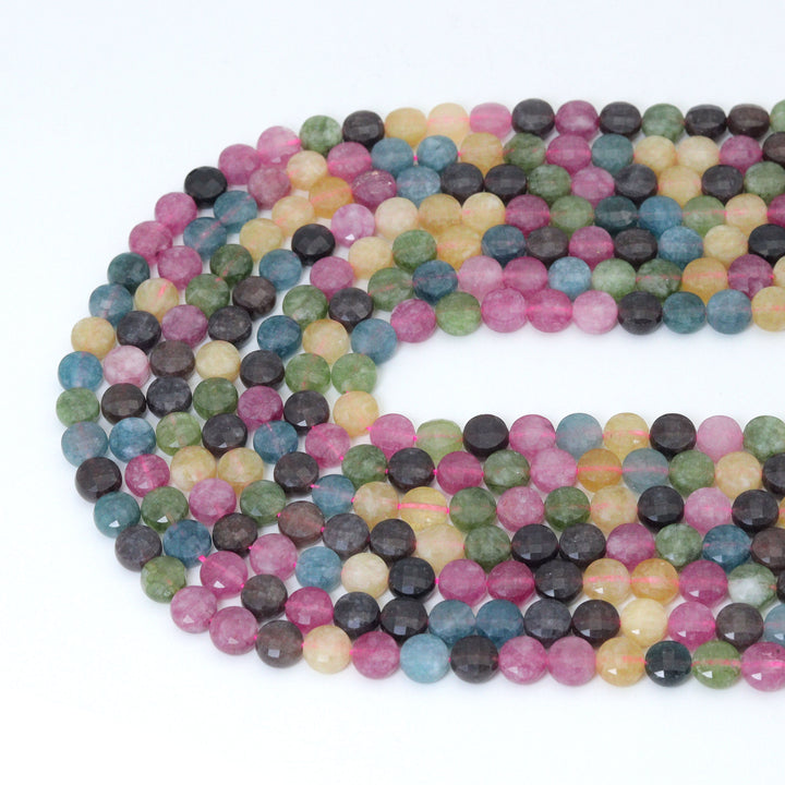 Natural Multicolor Jade 4mm Coin Shape, 16inch full strand, sku#U2248