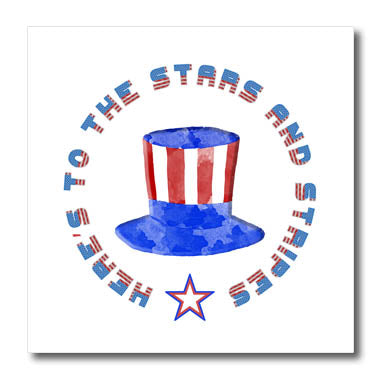3dRose Here is to The Stars and Stripes Independence Day... - Iron on Heat Transfers (ht-363972)