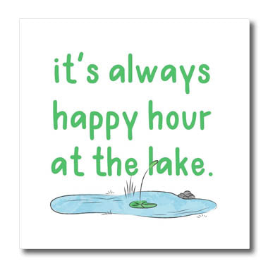 3dRose It is Always Happy Hour at The Lake - Iron on Heat Transfers (ht-364042)