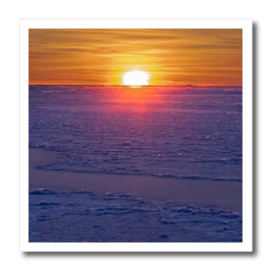3dRose Sunset at The Shore of Frozen Disko Bay, West... - Iron on Heat Transfers (ht-366589)