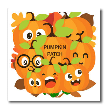 3dRose Expressive Faces Pumpkin Patch Fall Leaves - Iron on Heat Transfers (ht-371176)