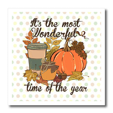 3dRose Fall Its The Most Wonderful Time of The Year Colorful... - Iron on Heat Transfers (ht-371527)