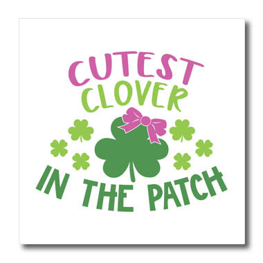 3dRose St Patricks Day Cutest Clover in The Patch - Iron on Heat Transfers (ht-374597)