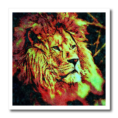 3dRose A Lions Face Image of Watercolor Painting - Iron on Heat Transfers (ht-377313)