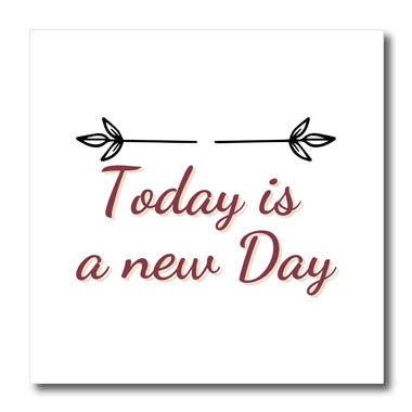 3dRose Text of Today is a New Day - Iron on Heat Transfers (ht-378449)