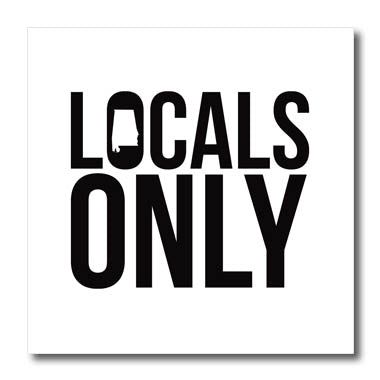 3dRose Locals Only - Locals Only Alabama - Iron on Heat Transfers (ht-381878)