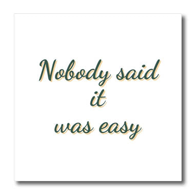 3dRose Text of Nobody Said it was Easy - Iron on Heat Transfers (ht-382391)