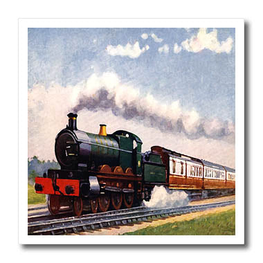 3dRose Trains - Steam Train - Iron on Heat Transfers (ht_4794)