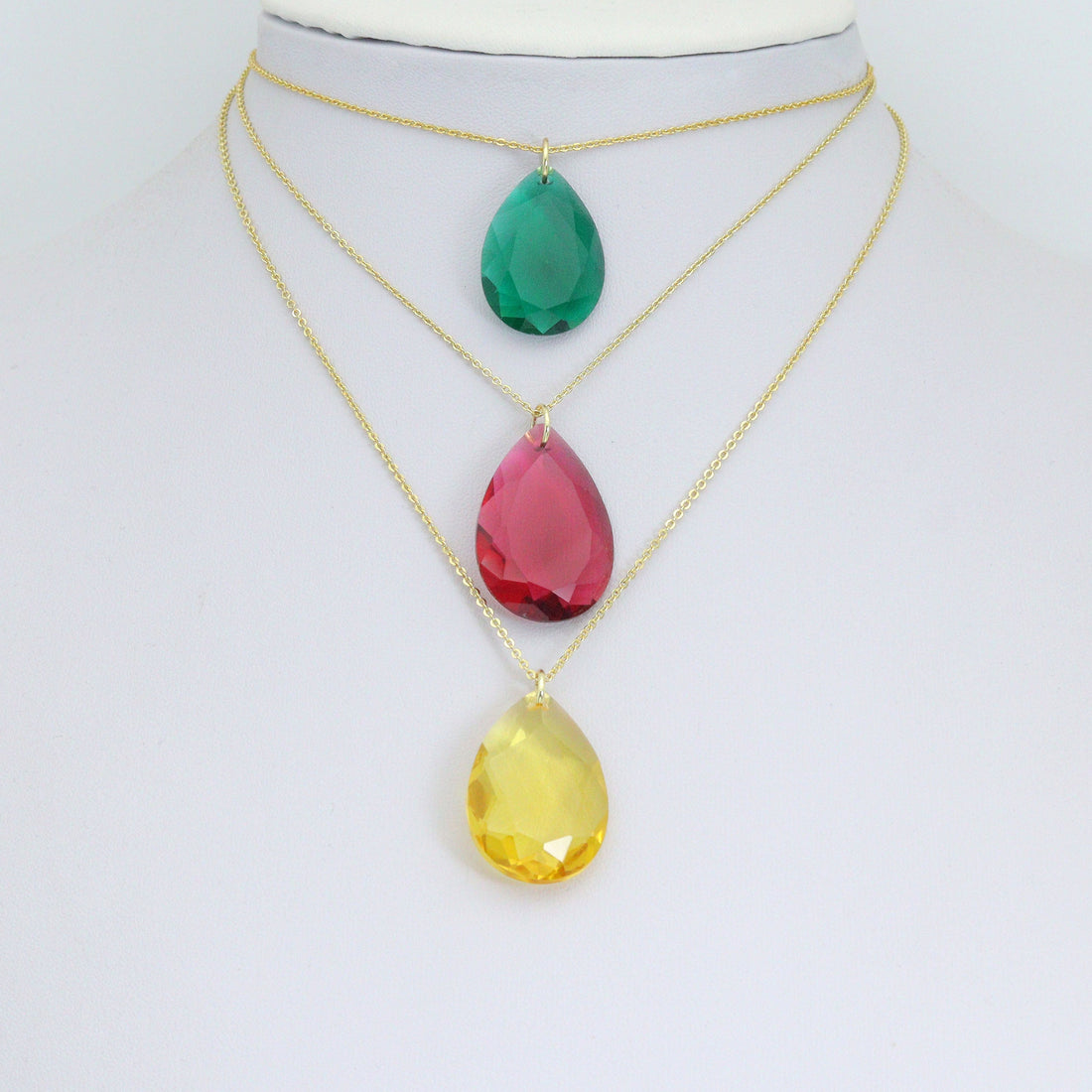 Crystal Teardrop Pendant - Aurora