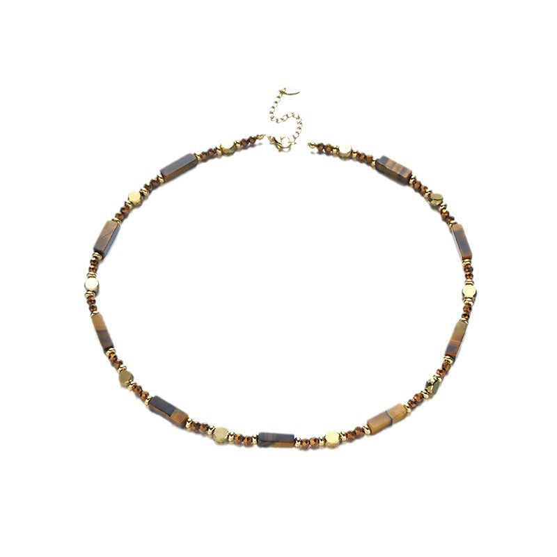 Women's Brown Natural Tigereye Beaded Accessories Necklaces