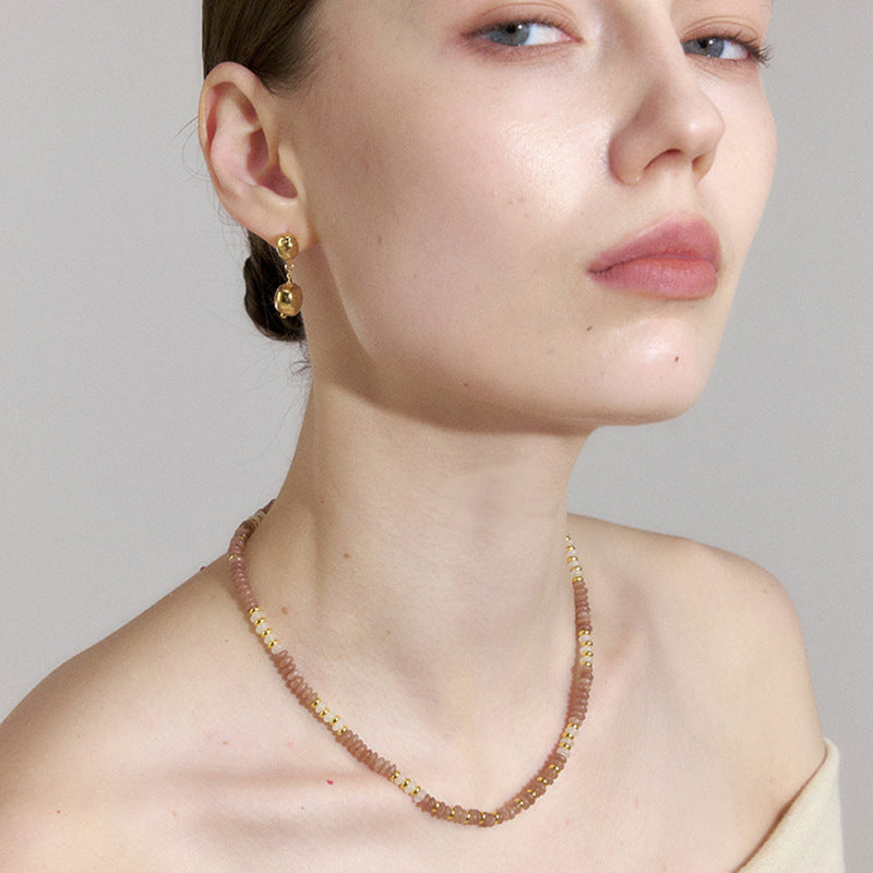 Women's Brown Natural Tigereye Beaded Accessories Necklaces