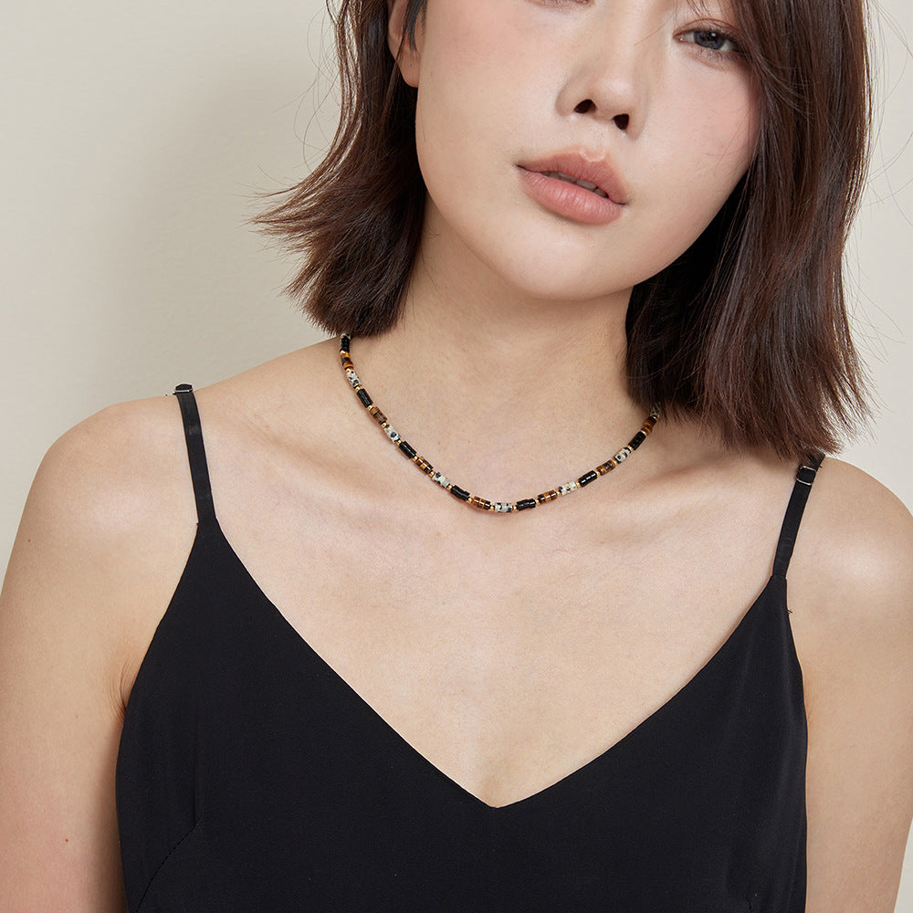 Women's Brown Natural Tigereye Beaded Accessories Necklaces