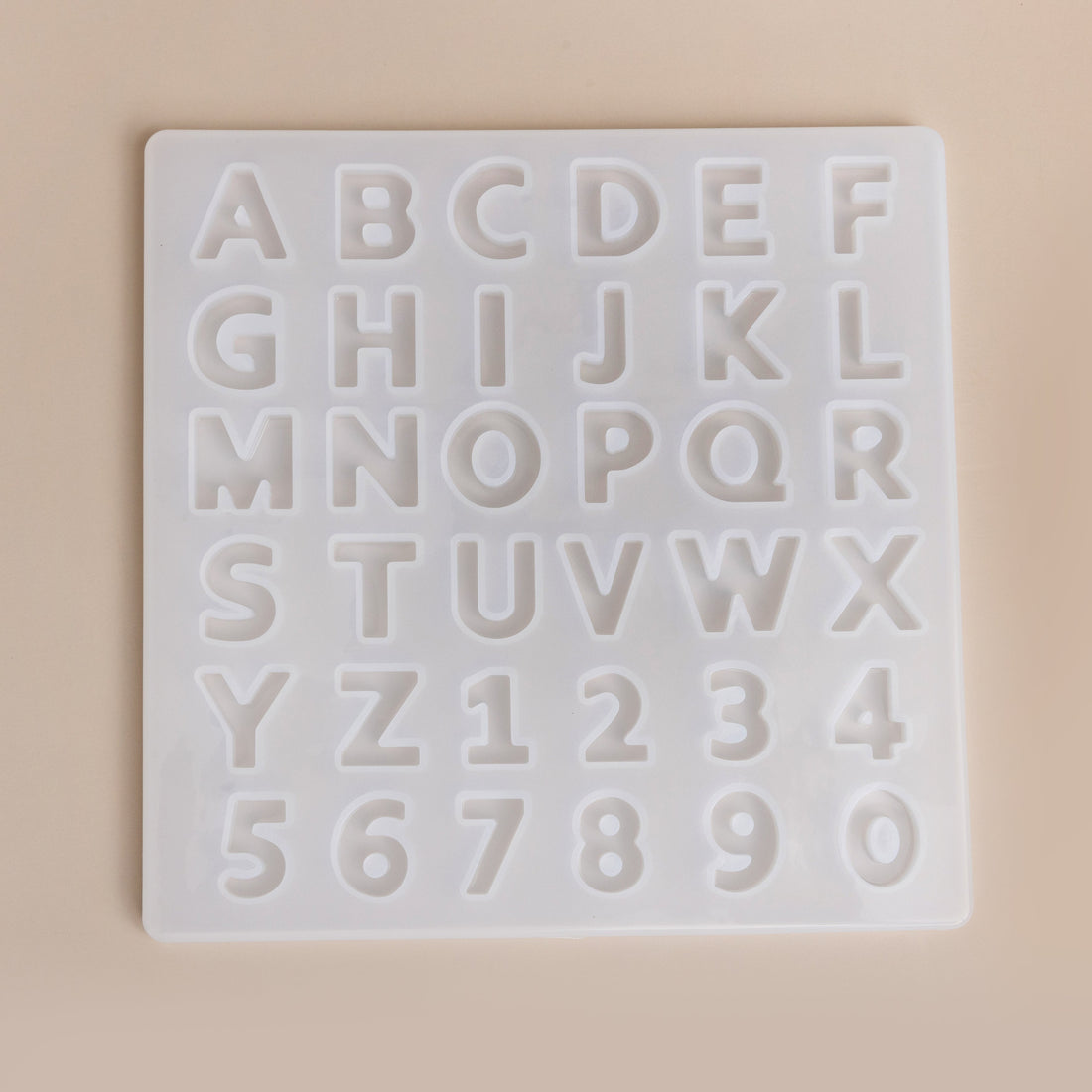Modern Sans Serif Alphabet Silicone Mold Small Initials and Numbers