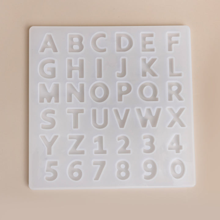Modern Sans Serif Alphabet Silicone Mold Small Initials and Numbers