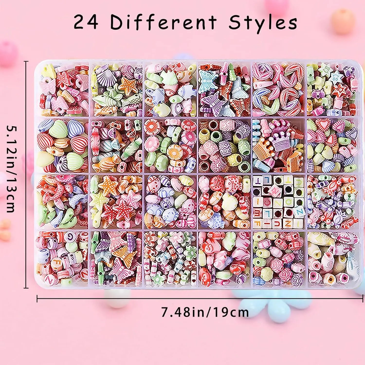 Kids DIY Beaded Jewelry Bracelet Necklace Craft Educational Beads Set