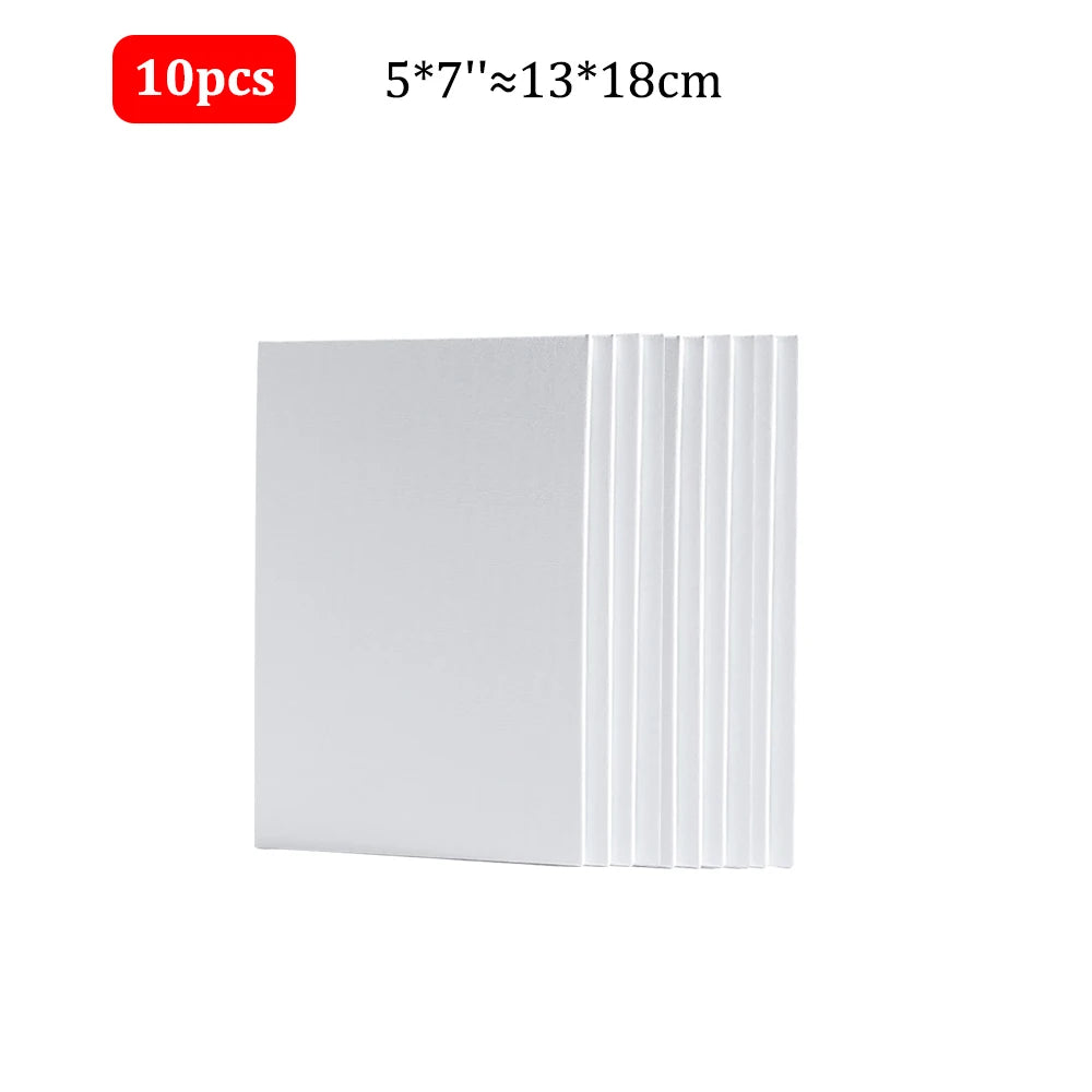 10pcs Primed Cotton Canvas Boards for Acrylic and Oil Painting