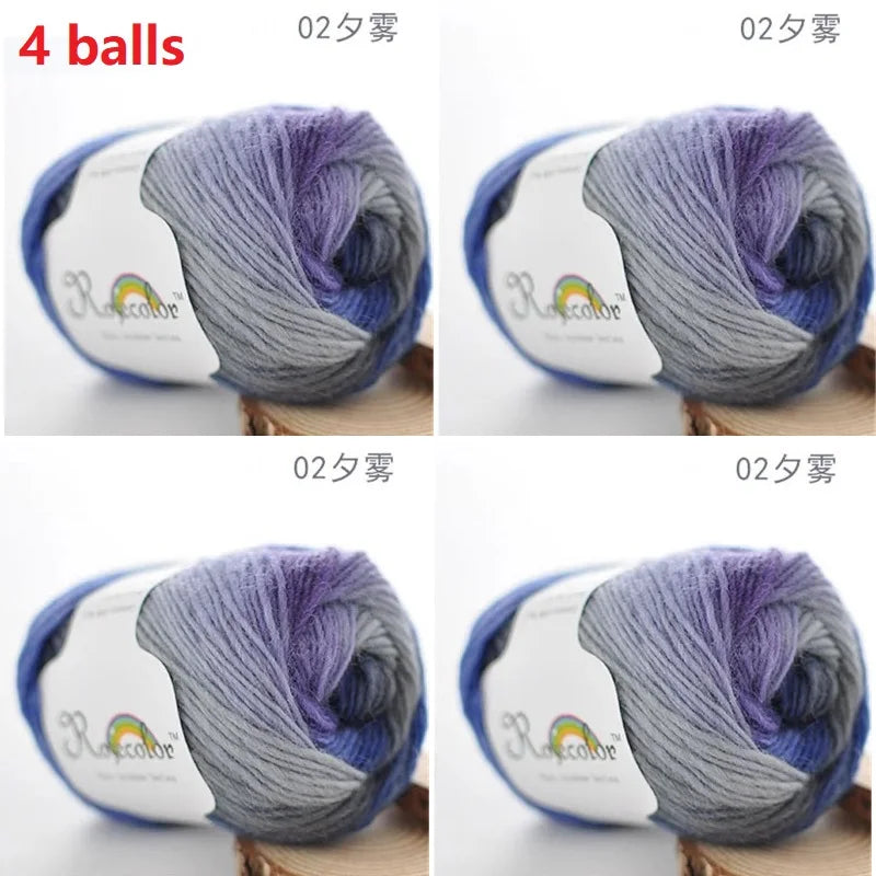 Rainbow Wool Yarn for Crochet Knitting Scarves and Sweater Crafts