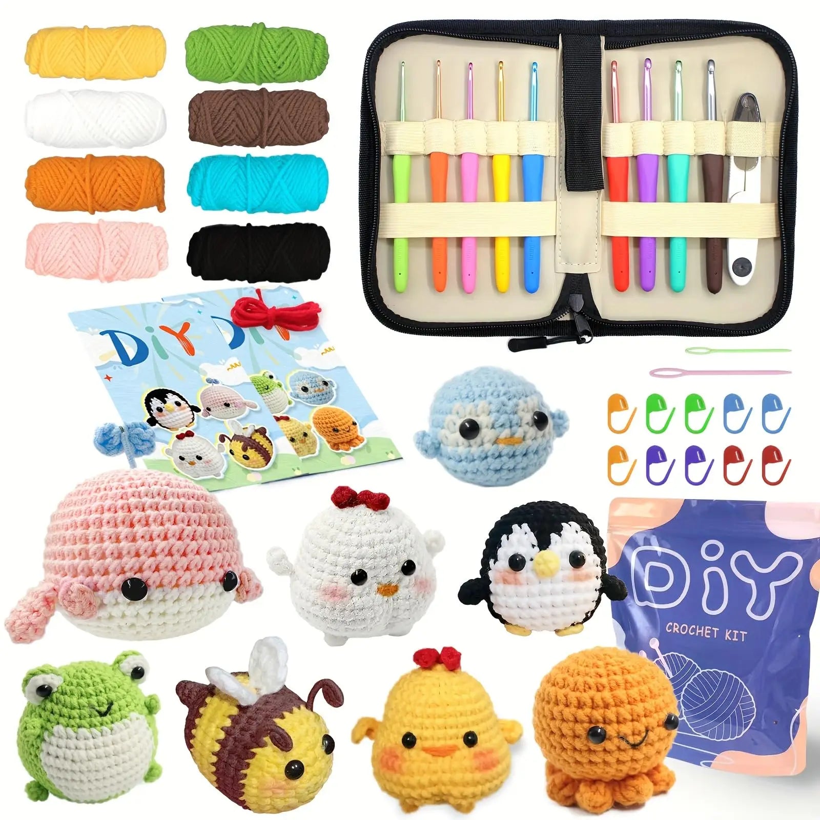 Animal Crochet Starter Kit for Beginners DIY Knitting Craft Set