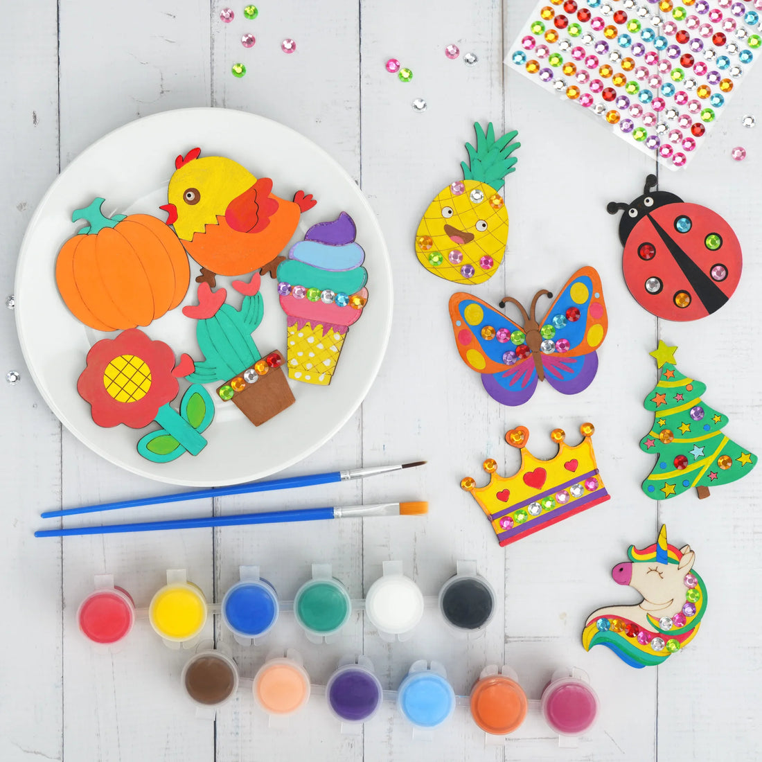 Glow Dark Wooden Magnet Painting Craft Kit for Kids DIY Fun