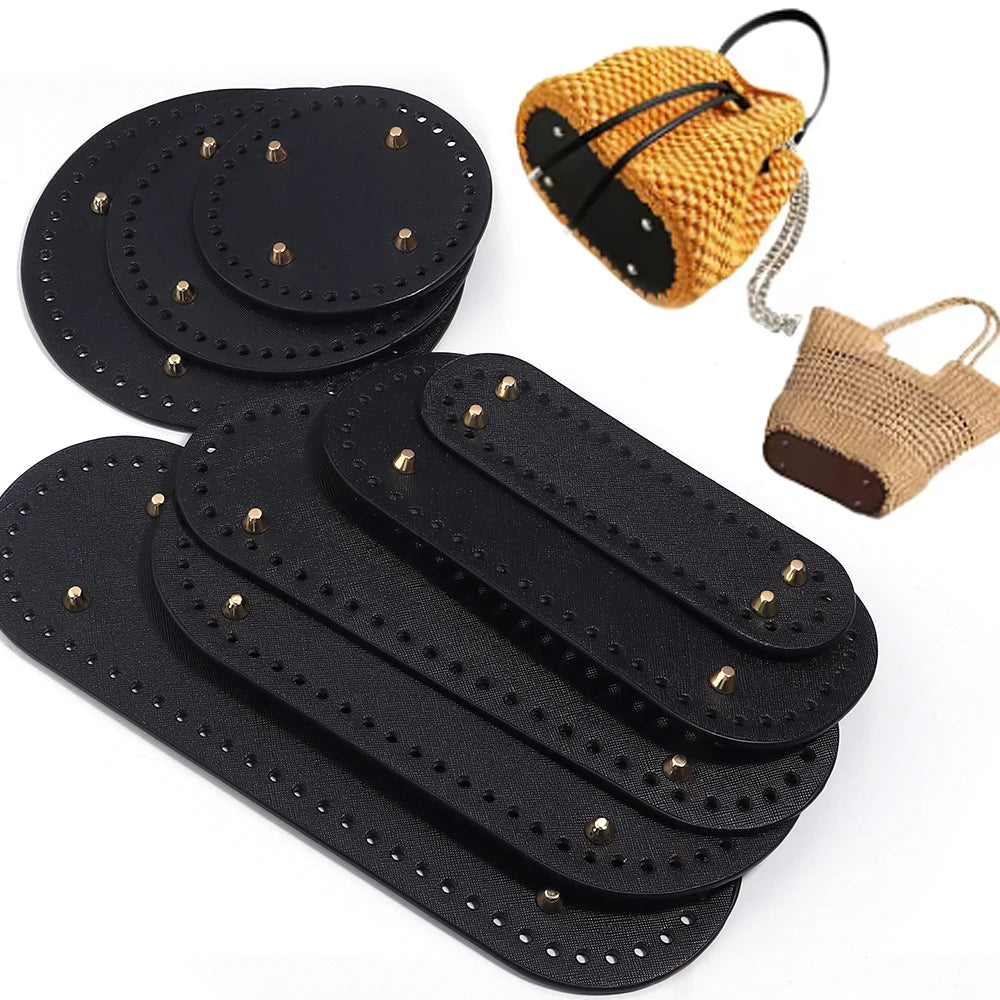 PU Leather Crochet Bag Bottom for DIY Knitting and Weaving Crafts