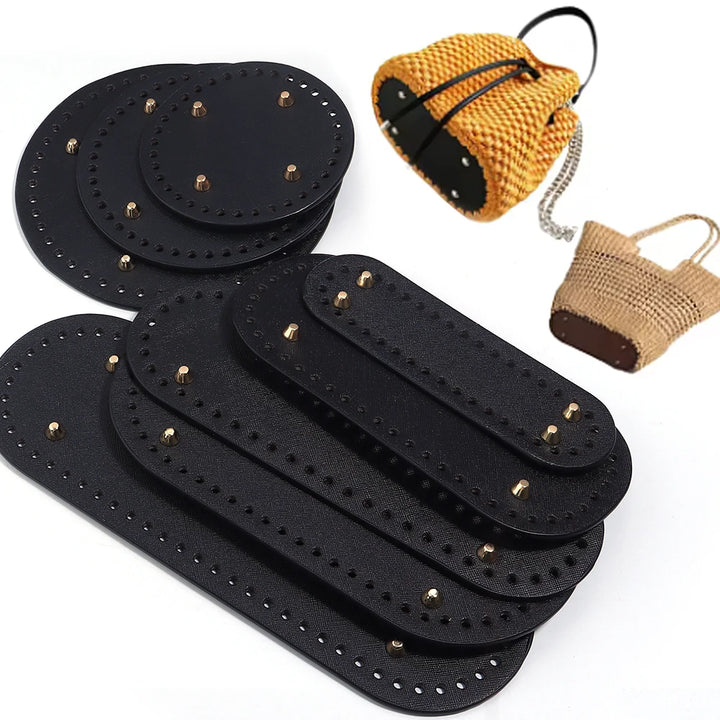 PU Leather Crochet Bag Bottom for DIY Knitting and Weaving Crafts