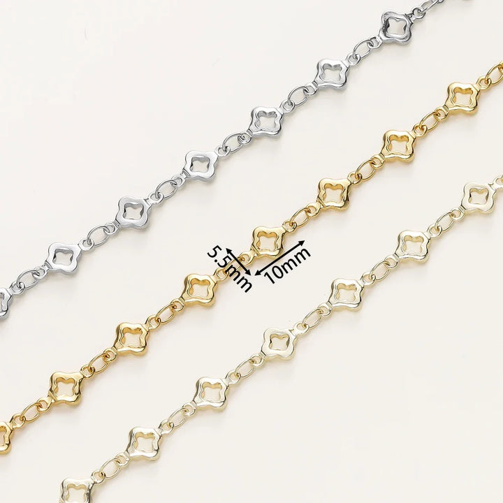 5.5mm Rhombus Chain 14/18K Gold-Plated Brass | Jewelry Making Supply