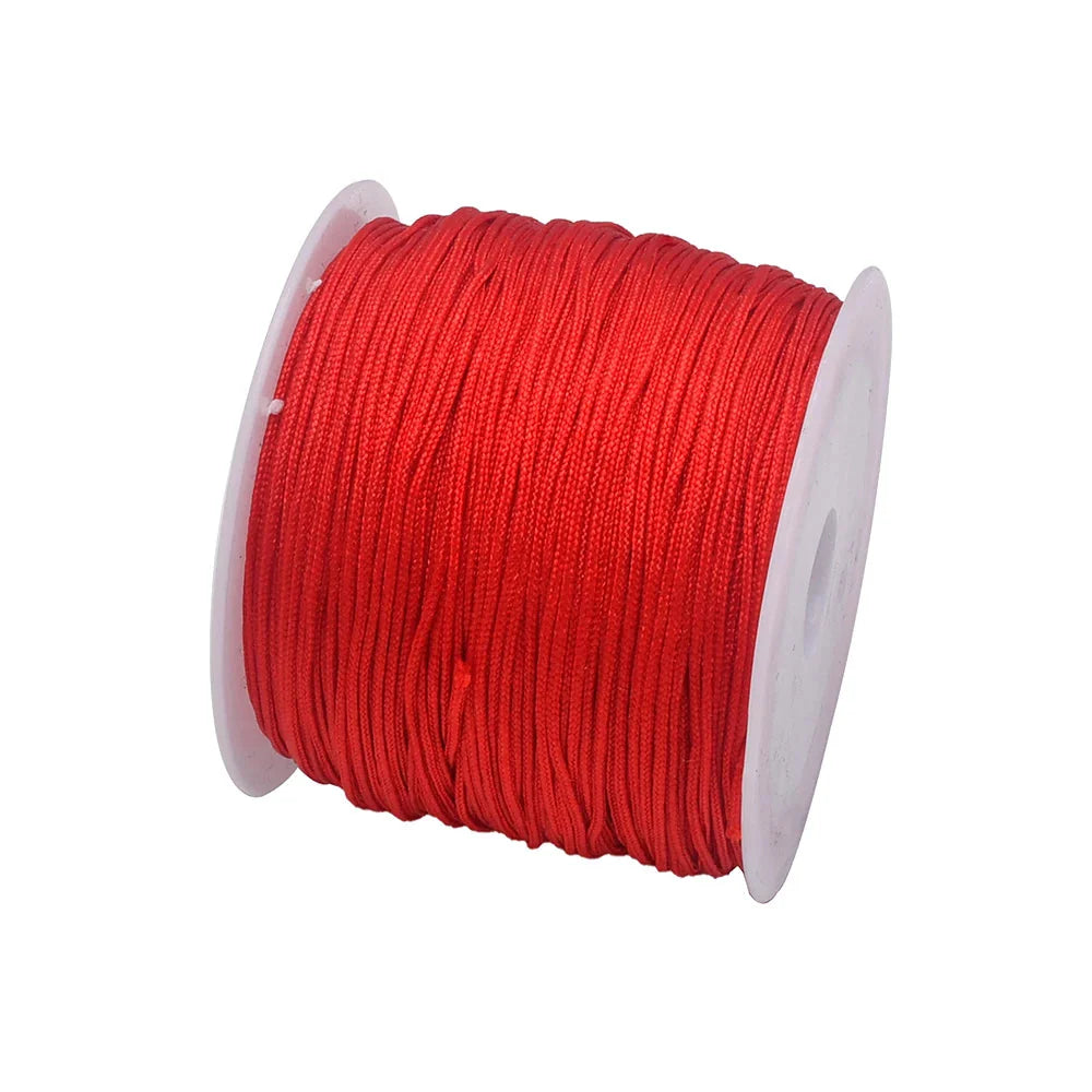 50 Yards 0.8mm Braided Nylon Cord – Durable Satin String for Jewelry Making, Beading, Macrame, Chinese Knot & DIY Crafts