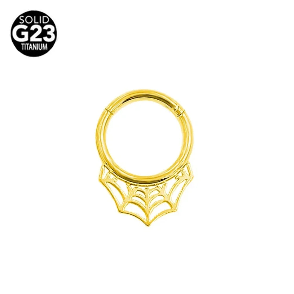 G23 Titanium Bee Septum Nose Ring Piercing Body Jewelry 16G Moon Segment Snake Clicker Helix  Ear Cartilage Heart Daith Hoop